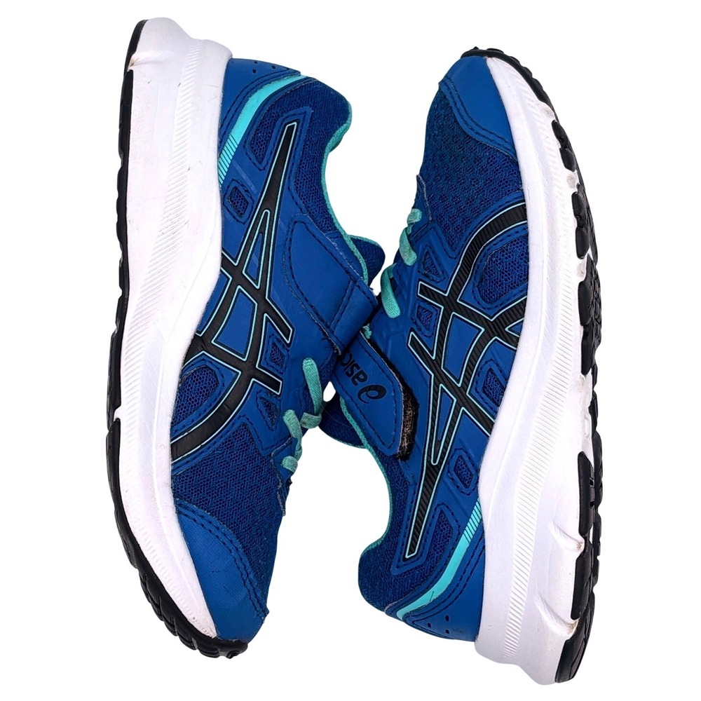 ASICS Kids Running Shoes Size 1 Blue Hook and Loop Sneakers Youth - Picture 7 of 9